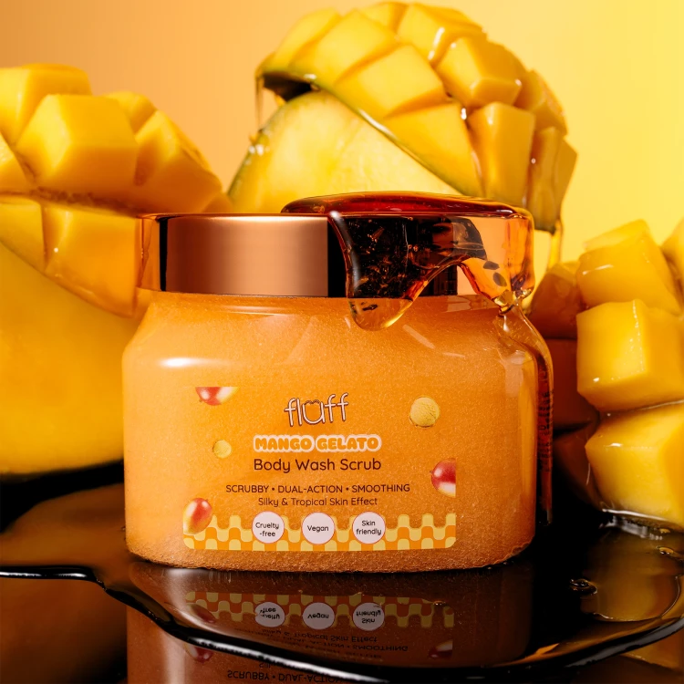 Fluff Mango Gelato - Peeling do mycia ciała 350 ml jak używać