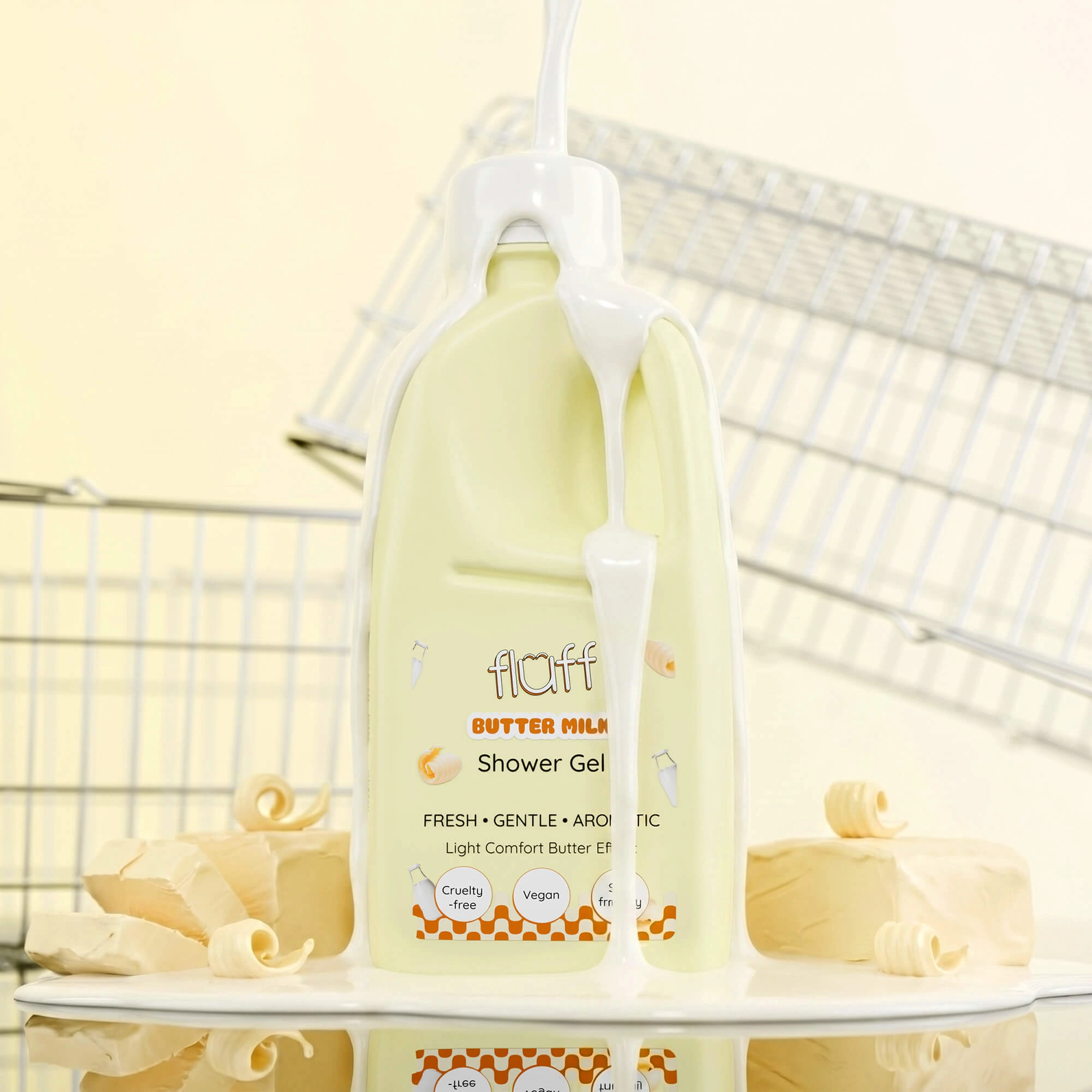 FLUFF - Żel do mycia ciała - BUTTER MILK 500ml