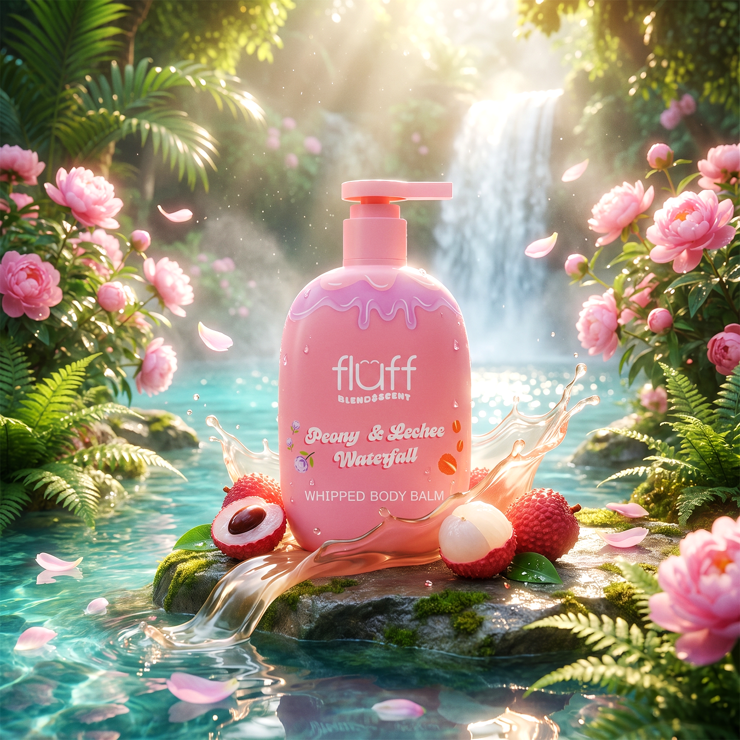 Fluff - Balsam do ciała - Peony & Lechee Waterfall 280ml