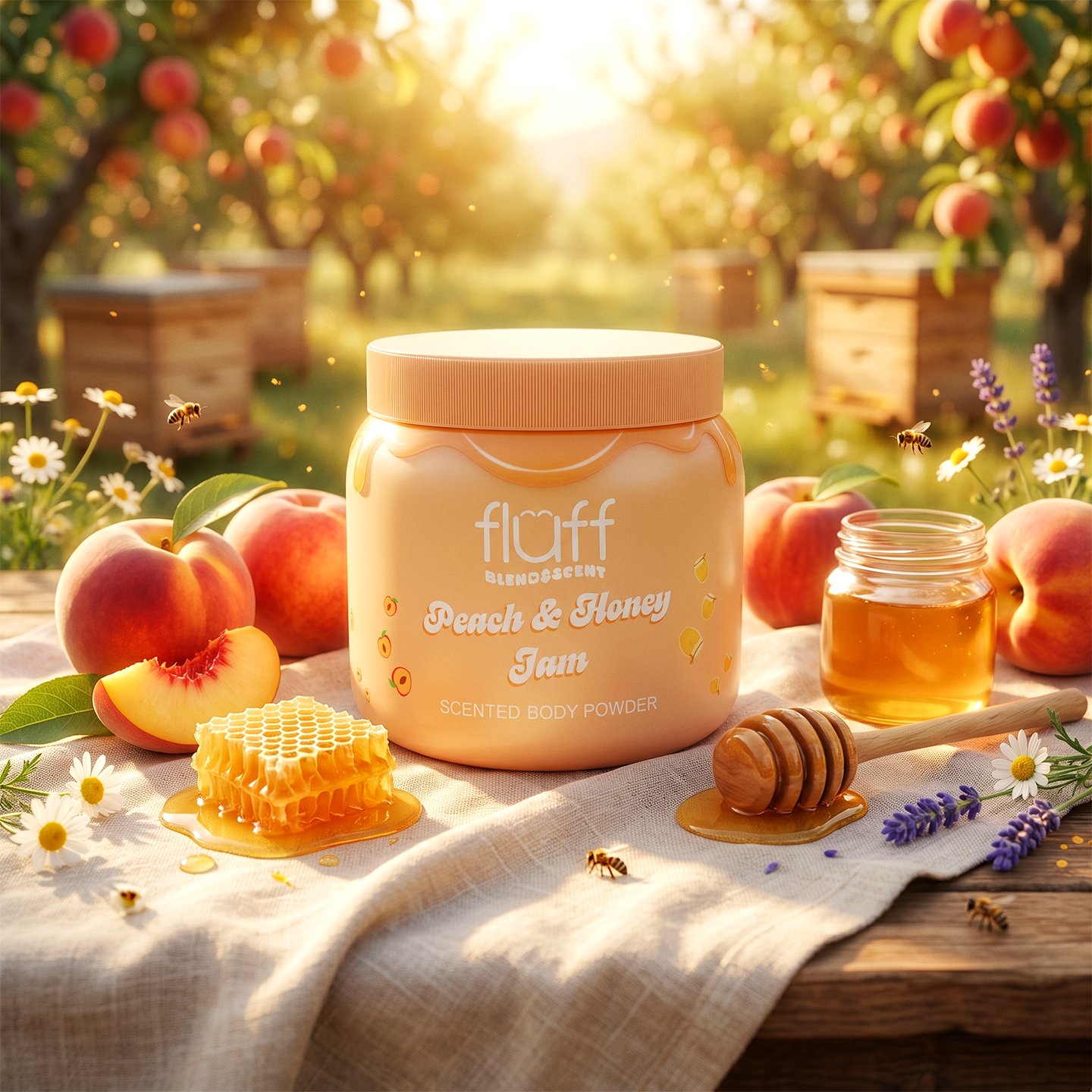 Fluff - Puder do ciała - Peach Honey Jam 60g