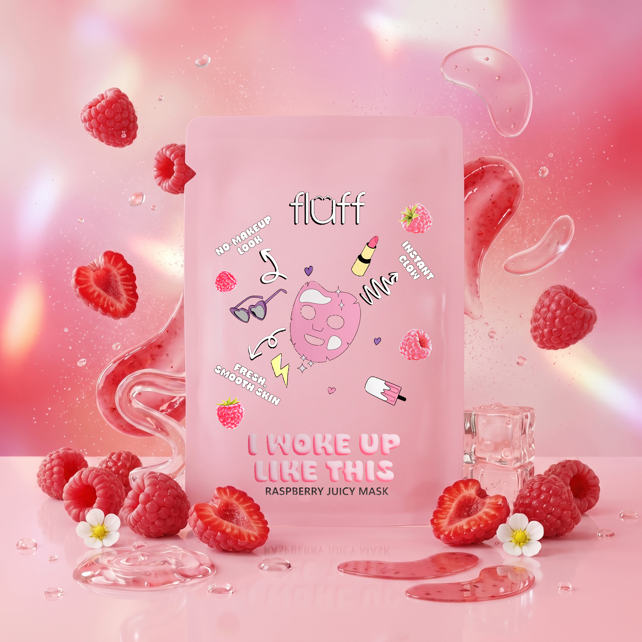 Maseczka do twarzy Fluff Raspberry Juicy Mask 1 szt.